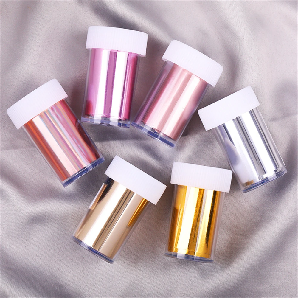 7 цветов Переводные Фольга для ногтей лазерные украшения голографические наклейки r розовое золото шампанское наклейки для ногтей инструменты для дизайна ногтей 1 рулон
