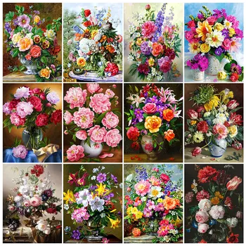 

New Diamond Embroidery 5D Diamond Painting Flowers Full Square Drill New Arrival Mosaic Vase Painting Rhinestone Home Decor Gift