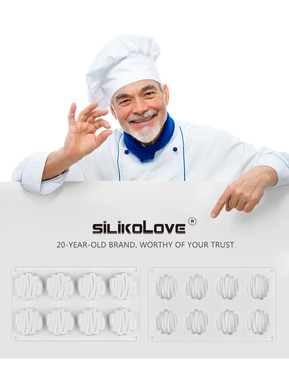 SILIKOLOVE 8 полости 3D силиконовый торт молд, аксессуары для выпечки DIY мусс жаропрочная посуда для десерта инструменты для украшения приготовления пищи формы