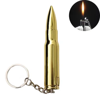 

Cigarette lighter Bullet Shaped Refillable Butane Gas Lighter Cool Metal Keychain Lighters Mini Portable