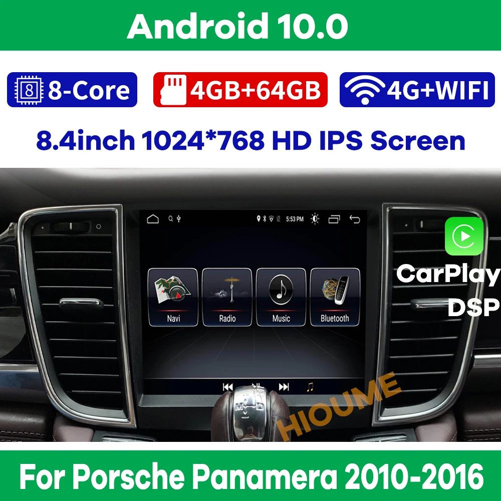 Автомагнитола на Android 10 0 для Porsche Panamera 2010-2016 с IPS HD экраном DSP 4G LET Carplay 360 камерой