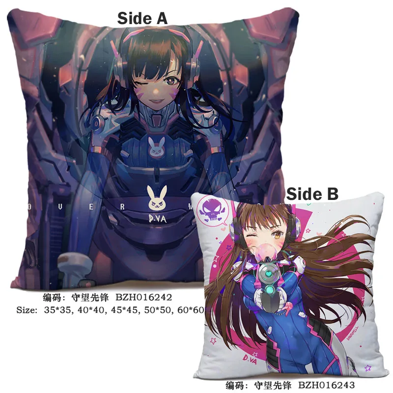 45X45 см аниме игра Overwatch наволочка OW dva Mercy Mei Hanzo Genji Reaper Dakimakura Чехол 3D двухсторонний принт наволочка - Цвет: 23