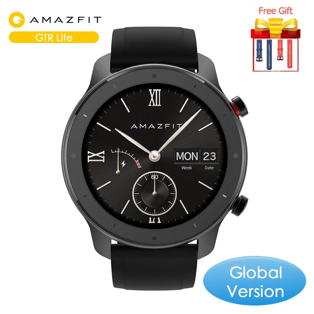 Global Version Amazfit GTR Lite 47mm Smartwatch 24 Days Battery 5ATM Waterproof Smart Watch AMOLED Screen For Xiaomi Android IOS