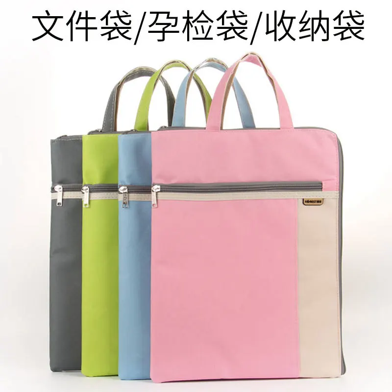 

Hand Canvas File Bag A4 File Holder Waterproof Zipper Bag Multilayer Men And Women File Bag Case Storage Bag