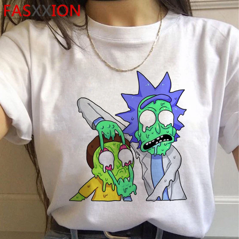 Rick and Morty Funny Cartoon Harajuku T Shirts Women Ricky N Morty Ullzang T-shirts Grunge 90s Tshirts Aesthetic Top Tees Female
