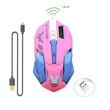 Zienstar розового и фиолетового цветов Цвет прекрасный Перезаряжаемые Беспроводной Мышь мышей с 7 Цвет с подсветкой, 3200 Точек на дюйм для Macbook, компьютер, ПК, ноутбук