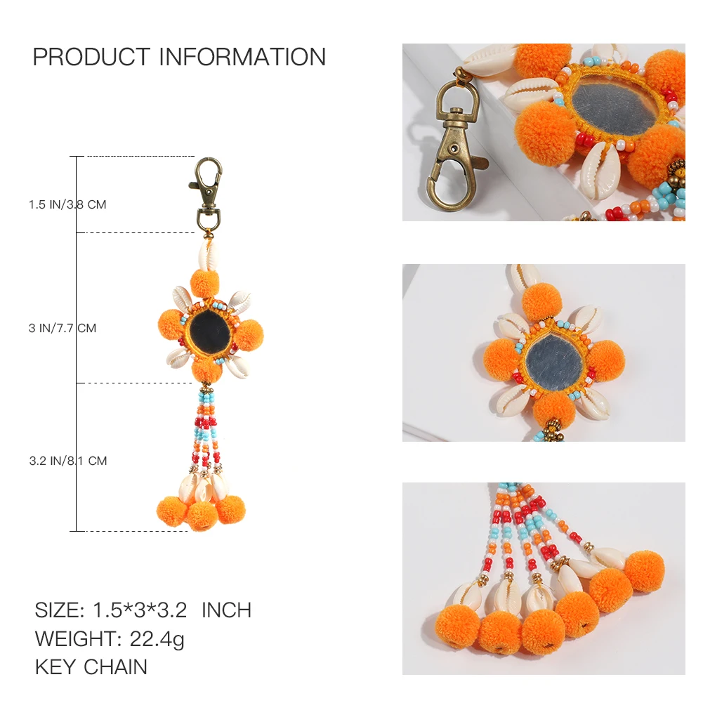 Pom брелок для женщин Boho брелоки с кисточками кошелек сумка Шарм аксессуары ювелирные изделия подарок