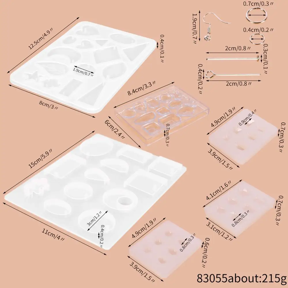 248 шт. набор инструментов для забрасывания серег силиконовые полимерные формы