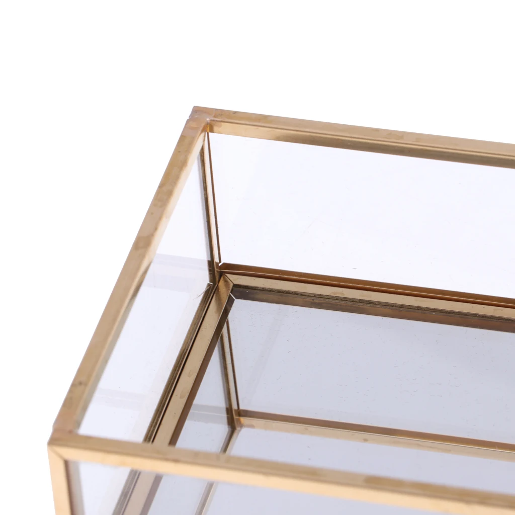 Geometric Glass Jewelry Tray Makeup Holder Organizer Terrarium Succulent Plant Planter Home Table Decor