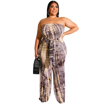 

Women oversized Jumpsuit Sleeveless Women's Plus Size Sleeveless Bohemian Print Wide-Legged Playsuits femme 2020