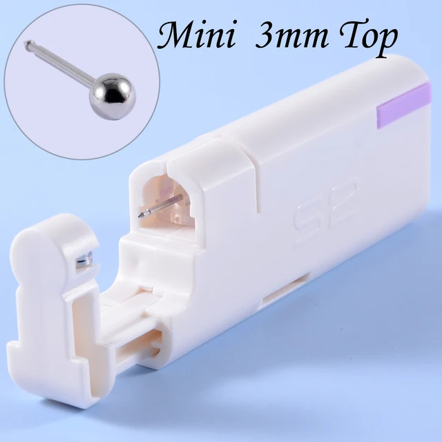 2PCS Ear Nail Gun Disposable Aseptic Household Ear Piercing Gun Portable Ear Piercing Gun Group Sterilized Ear Piercing Unit Pair Silver Ball