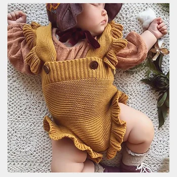 

0-2Y Baby Knitting Rompers 2020 Spring Newborn Baby Boys Girls Clothes Cute Overalls Infant Girl Boy Sleeveless Romper Jumpsuit