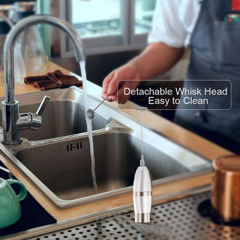 

Electric Handheld Milk Frother Foamer Egg Beater Double Spring Triple Spring Whisk Head Stainless Steel Drink Mixer Coffee Maker