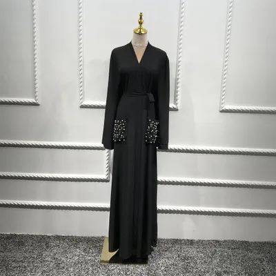 Мусульманский бисерный кардиган «абайя» Макси платье хиджаб кимоно длинные Халаты женские Vestidos Ближний Восток Рамадан ИД турецкий исламский молитва