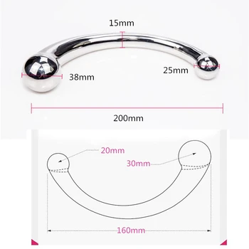Double Ended Stainless Steel G Spot Wand Massage Stick Pure Metal Penis P-Spot Stimulator Anal Plug Dildo Sex Toy for Women Bdsm 6