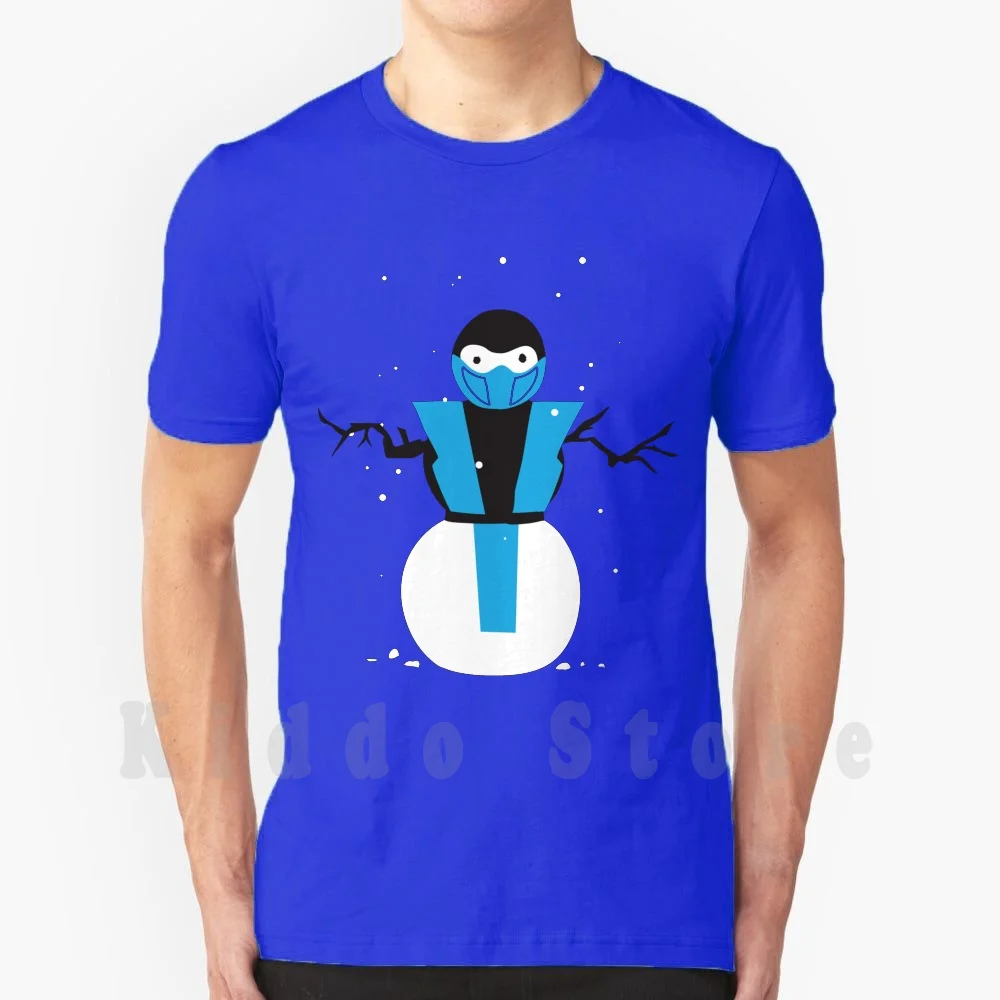 Subzero The Snowman T Shirt Print For Men Cotton New Cool Tee Mortal Kombat Sub Zero Snowman Parody Videogiochi Frosty