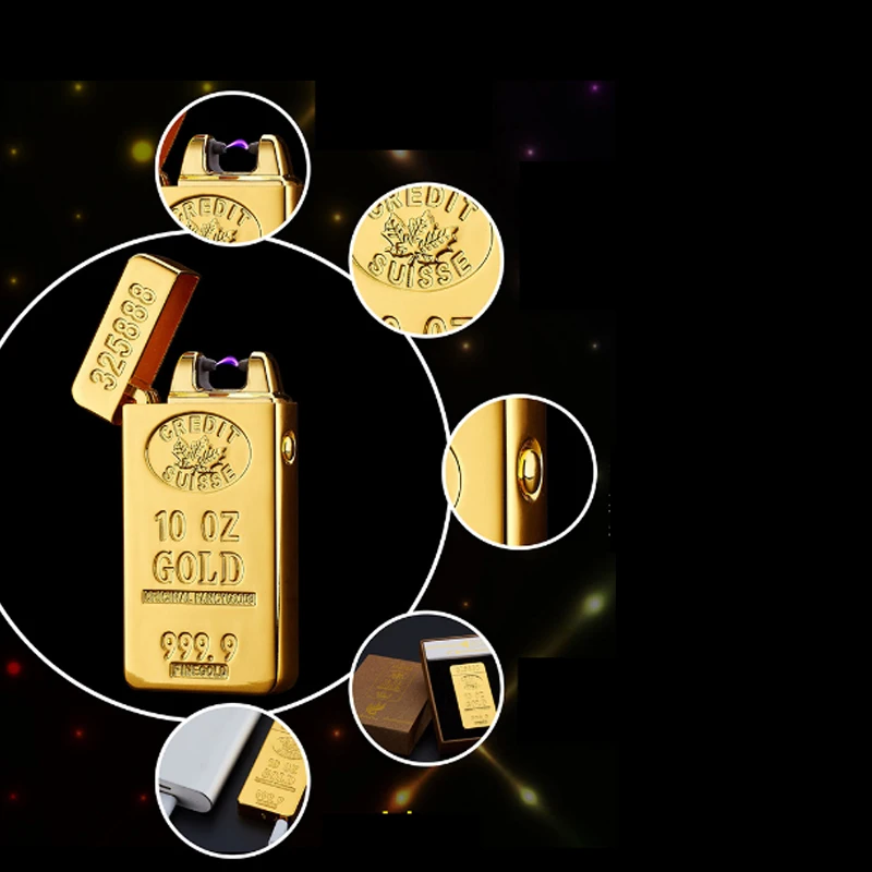Золотой бар кирпич прикуриватель автомобильные аксессуары электронные гаджеты автомобильный разъем USB зарядное устройство адаптер благородный богатый слиток