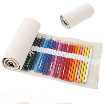 

National Embroidery Canvas Handmade Pencil Case 36/48/72 Holes Roll School Pencil Bag Material Escolar School Supplies