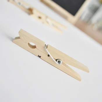 

Happymems 7.3*1cm 10PCS Natural Clothes Pegs Decoration Wooden Clips Photo Paper Office Clothespins Crafts