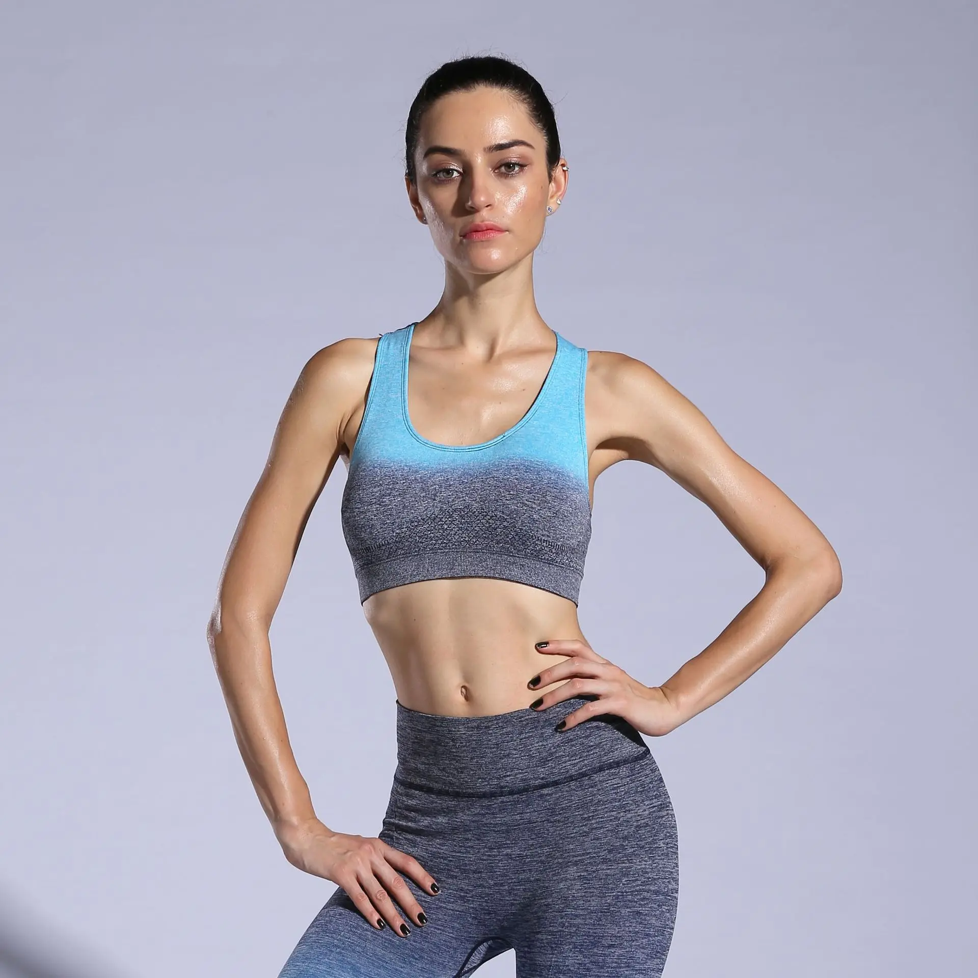 In the new hanging dye shock-proof gradient bra Amazon explosions comfortable breathable exercise lady clothing vests