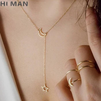 

Simple Trendy Bohemian Pendant Necklace Women Gold Moon Heart Leaf Pendant Fashion Charm Jewelry Girlfriend Best Gift