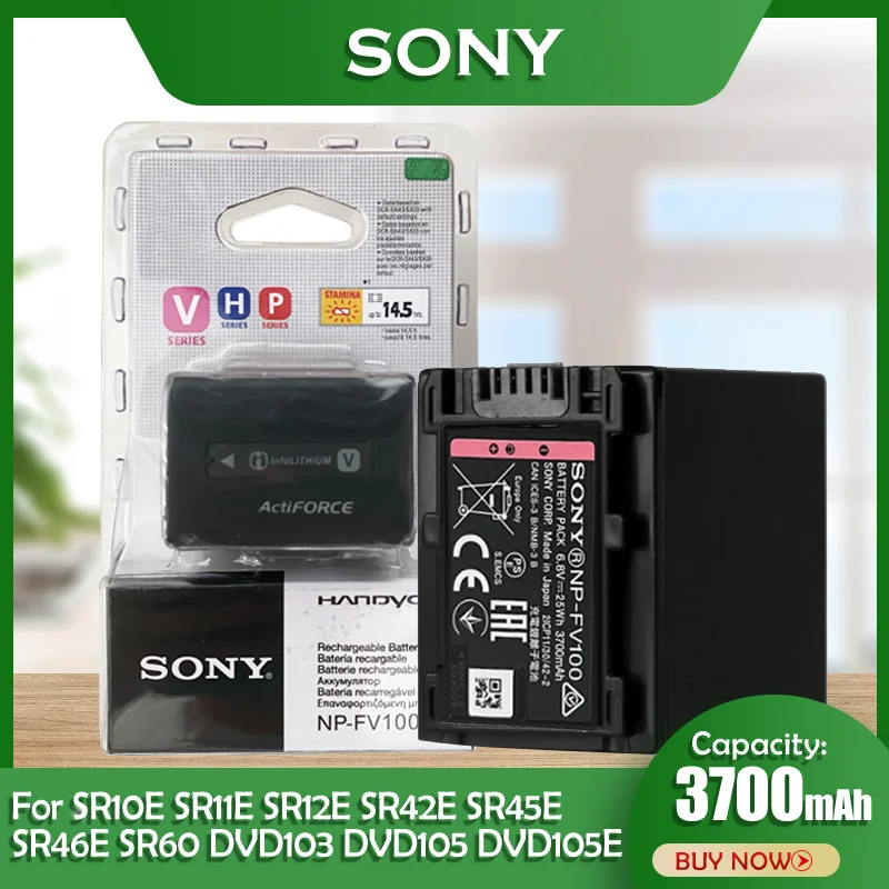 Аккумулятор для Фотоаппарата Sony NP-FV100 NPFV100 NP FV100 6 8 в 3700 мАч FV30 FV50 FV70 FP50 FP90 FP91 FH50 SX83E
