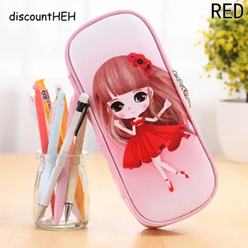 

Kawaii Large Capacity Pencil Bag PU Leather Children Student Gifts Pen Box Stationery Supplies Girl Design School Pencil Case
