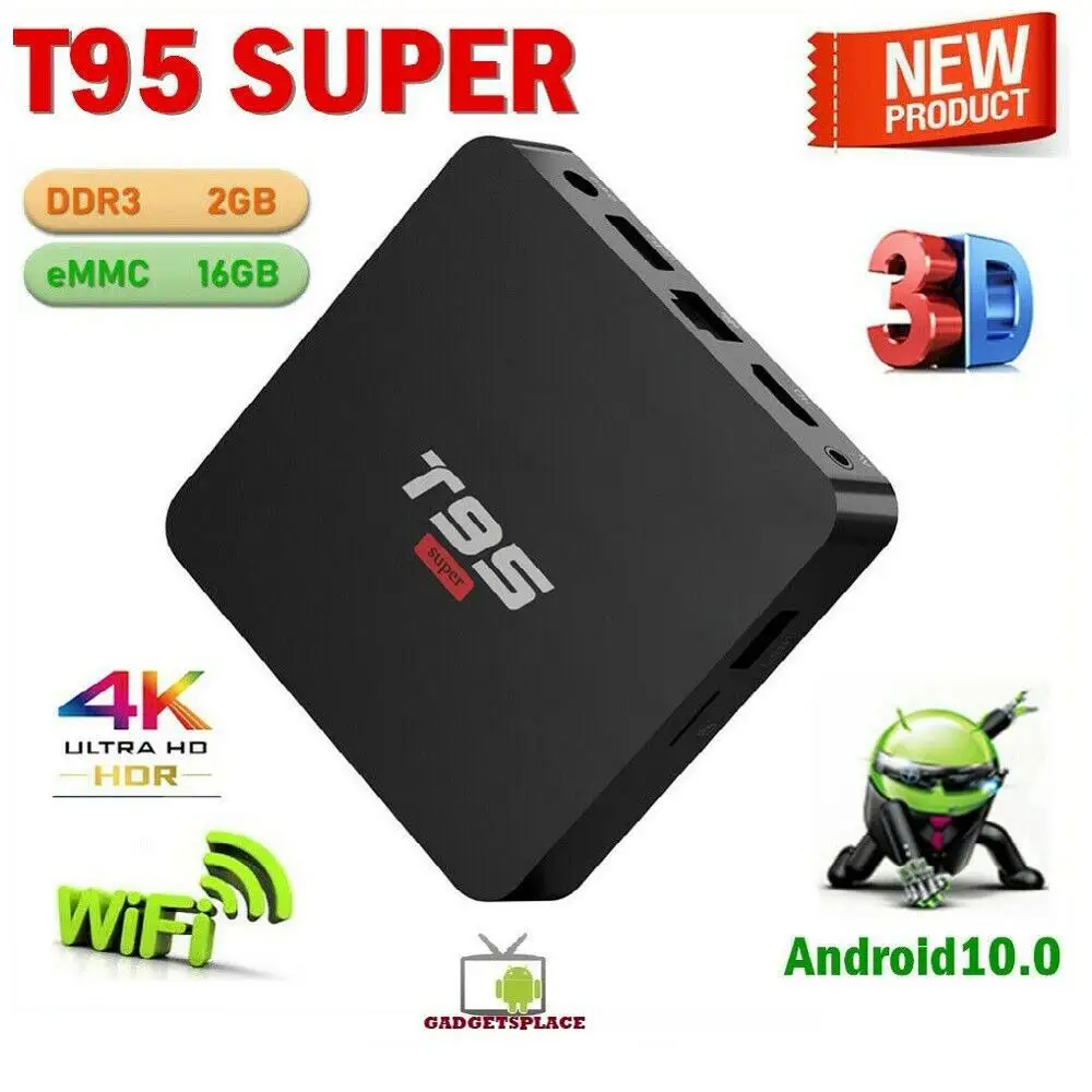 Новейший Android 10 tv Box T95 супер умный Android tv Box Allwinner H3 GPU G31 2 ГБ DDR3 ram 16 Гб 2,4 г WiFi HD Отт медиаплеер