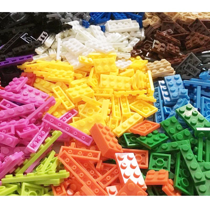 

100 Pieces Building Blocks Bricks Short Plate Include 8 Different Sizes Compatible With Legoes Plate Thin Children Toys