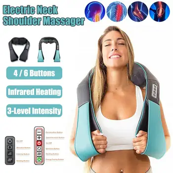 

Home Car U Shape Multifunctional Electrical Shiatsu Back Neck Shoulder Body Massager Infrared Heated Kneading Car/Home Massagem