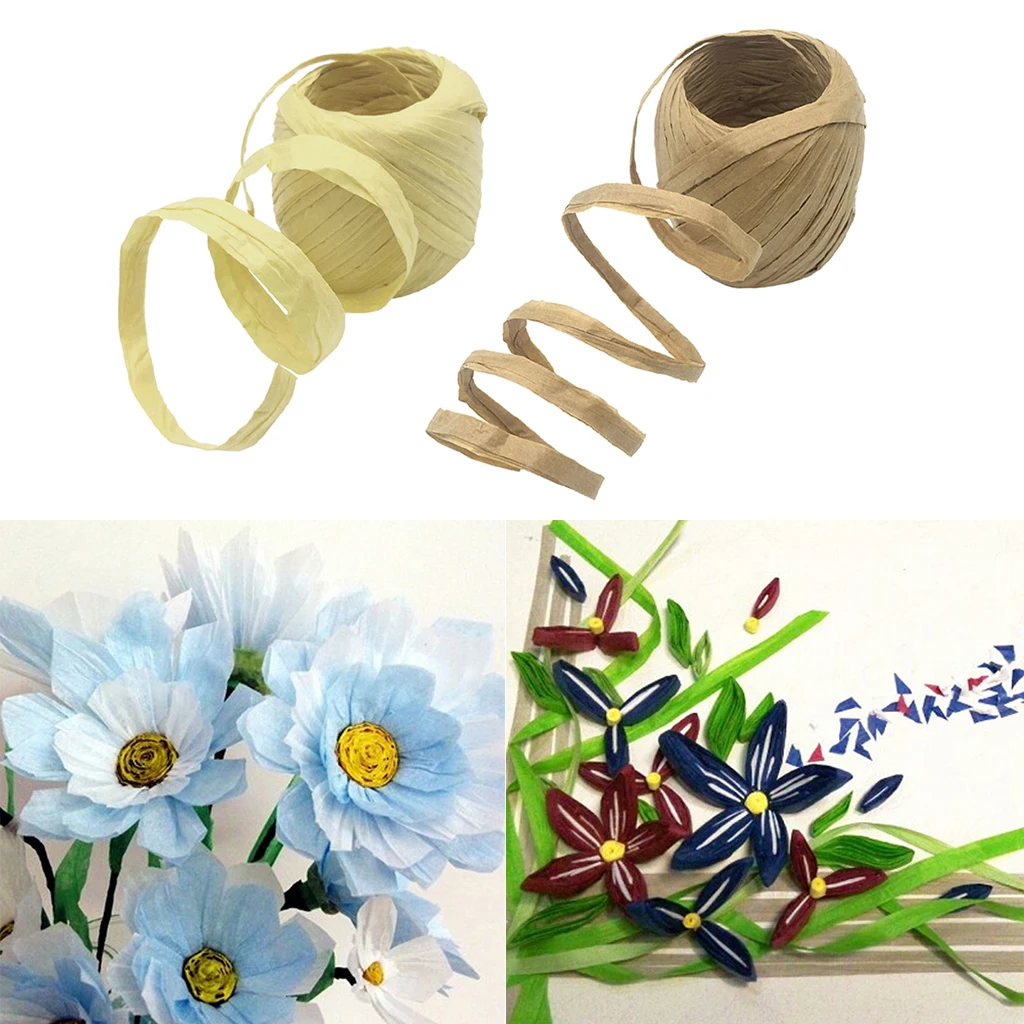 pack Of 2 Raffia Paper Ribbon Wedding Party Box Wrapping Hanging Tags Twine Paper Raffia Roll 22 Yards