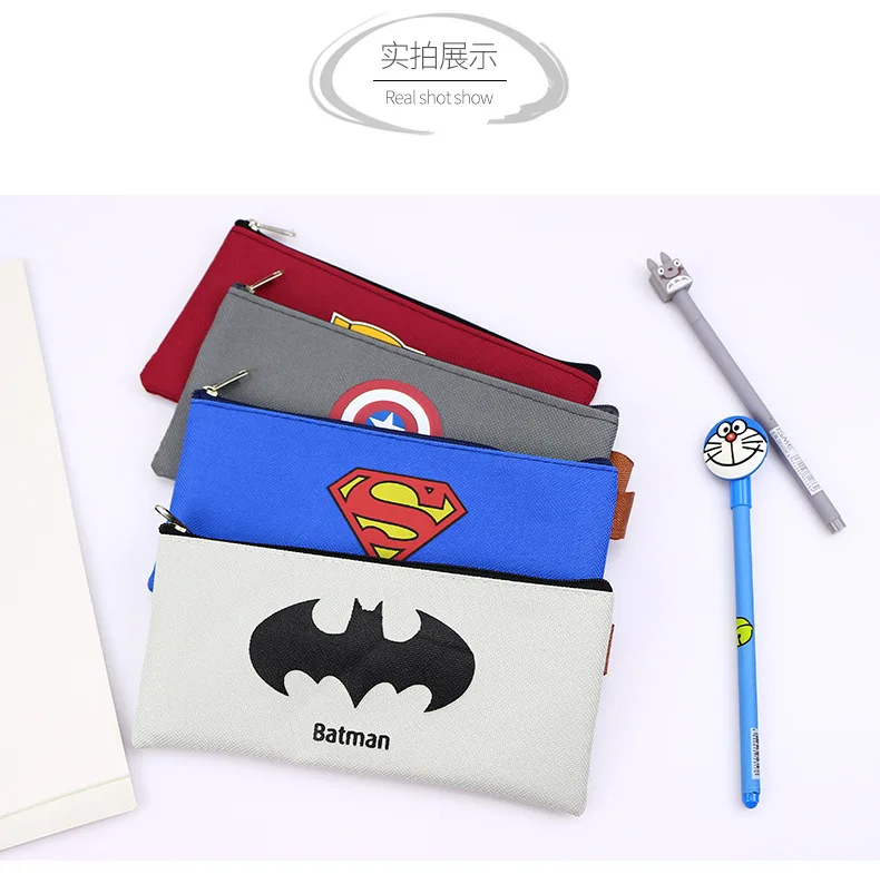 Супергероя холст креативный пенал для карандашей kawaii «Мой сосед Тоторо» для школы и застежка-молния карандаш сумка, школьные