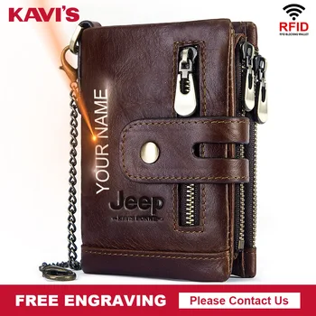 

Free Engraving Cowhide Leather Men'S Wallet Small Coin Purse Mini Card Holder Vintage PORTFOLIO Portomonee Hasp Money Pockect