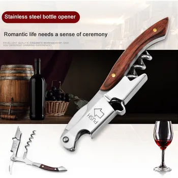 

Corkscrew Wood Handle Air Pressure Red Wine Opener stainless steel Multifunction Portable Corkscrew Wine Bottle Opener Cook Tool
