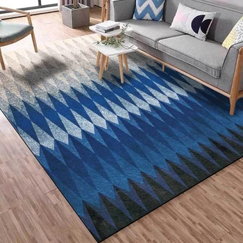 

Nordic Minimalist Area Rugs Geometric Gradient Black Gray Blue Kitchen Living Room Carpets Bedroom Bedside Non-Slip Floor Mats