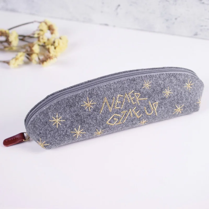 Gold Line gray Войлочный пенал, пенал, карандаш для ткани, школьный пенал, канцелярские принадлежности, кошелек хранилище, Симпатичные косметички, пенал - Цвет: Gold Line gray