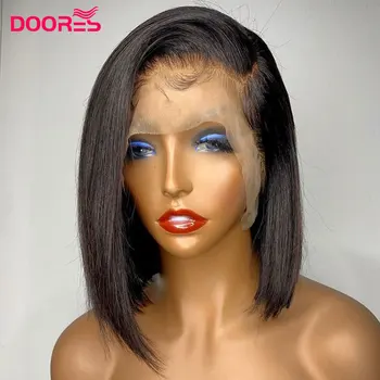 

Remy Human Hair Wigs 13x4 Lace Front Human Hair Wigs Pre Plucked Short Bob Wig Straight Lace Front Wig for Black Women 150% 250%