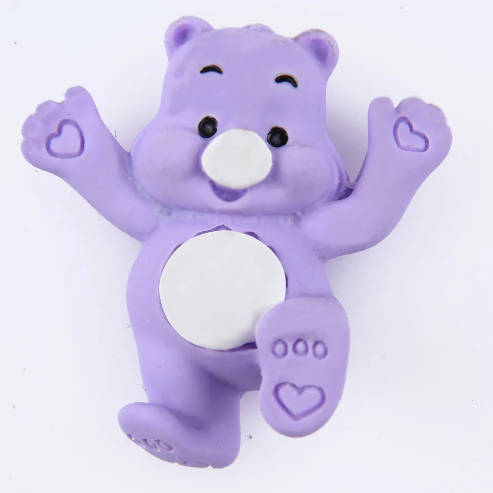 Hot Sale 1 Pcs Cartoon Bear Croc Shoe Charms Colorful Smile Face Baby Bear Clog Shoes Decorations Kid's Wristband Accessories
