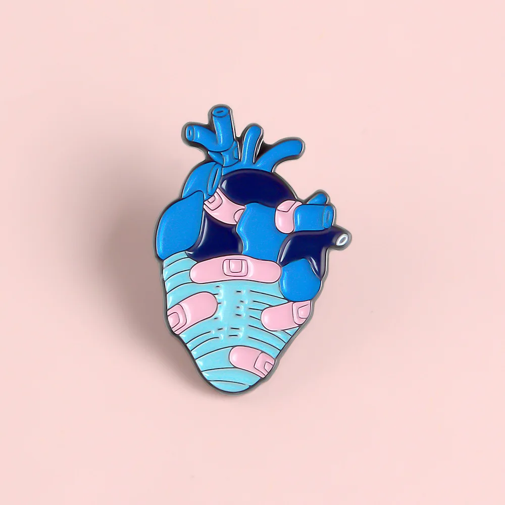 

Cute Organ Heart Enamel Pin Artery Blood Vessel Brooch Denim Jeans shirt bag Heart Jewelry gift for friends