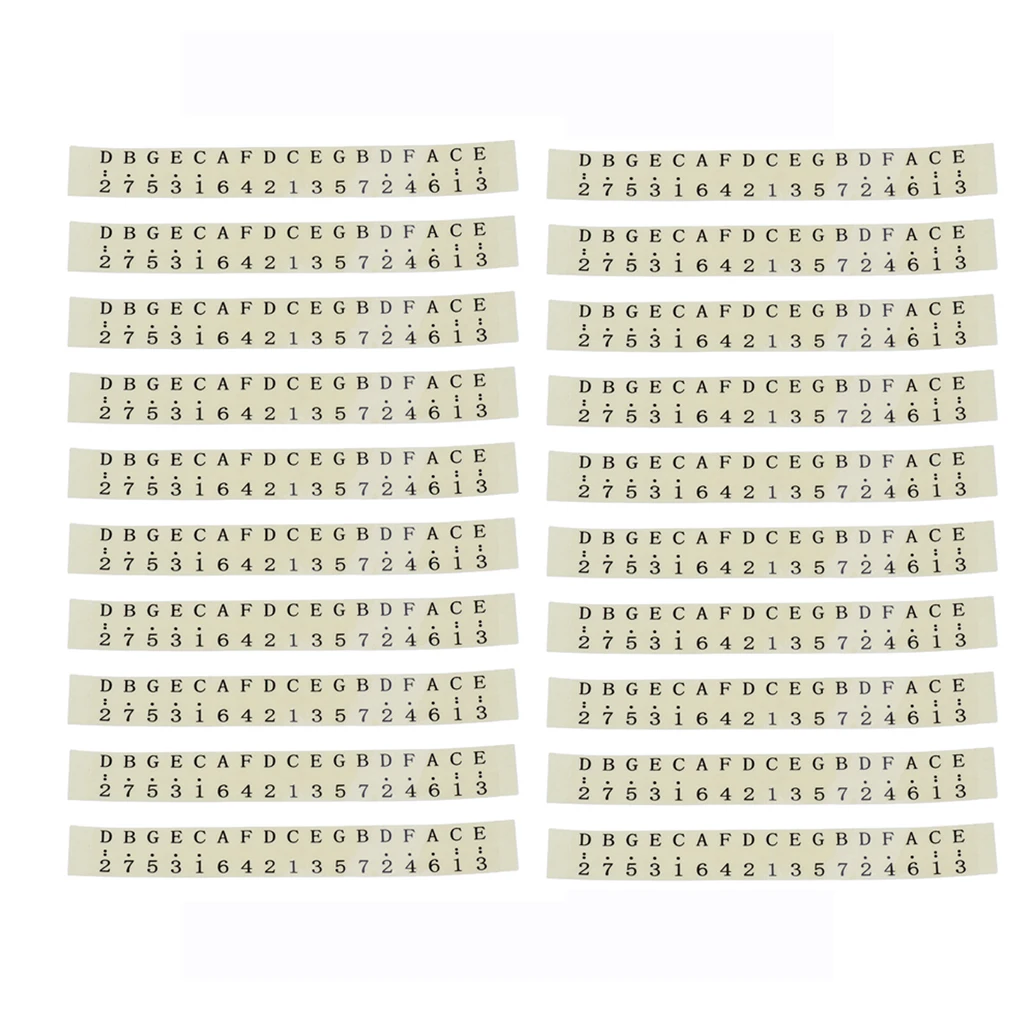 20 Pieces Kalimba Scale Note Sticker 17 Keys Finger Piano Note Sticker Music Musical Instrument Accessories for Learner Black