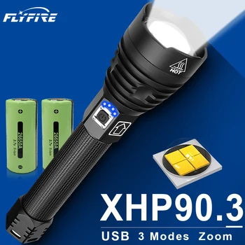 

xhp90.3 High power led flashlight rechargeable 18650 26650 USB 500000 lumen super powerful torch xhp90 xhp50 hunting flash light