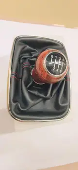 

12mm 5/6 Speed Car Wood Grain Gear Shift Knob Lever Shifter Gaitor Boot For Volkswagen VW 1999-2004 Golf 4 IV MK4 Bora Jetta