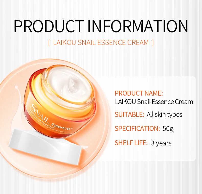 Laikou Snail Essence Face Cream 50G H9B876779F0D146D286Ce7537F36Bcc165