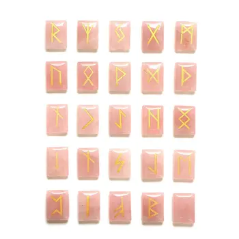 

Wholesale 25pcs/lot Natural Tiger Eye Stone Viking Runes Set Divination rectangle Stones multiple colours for men women