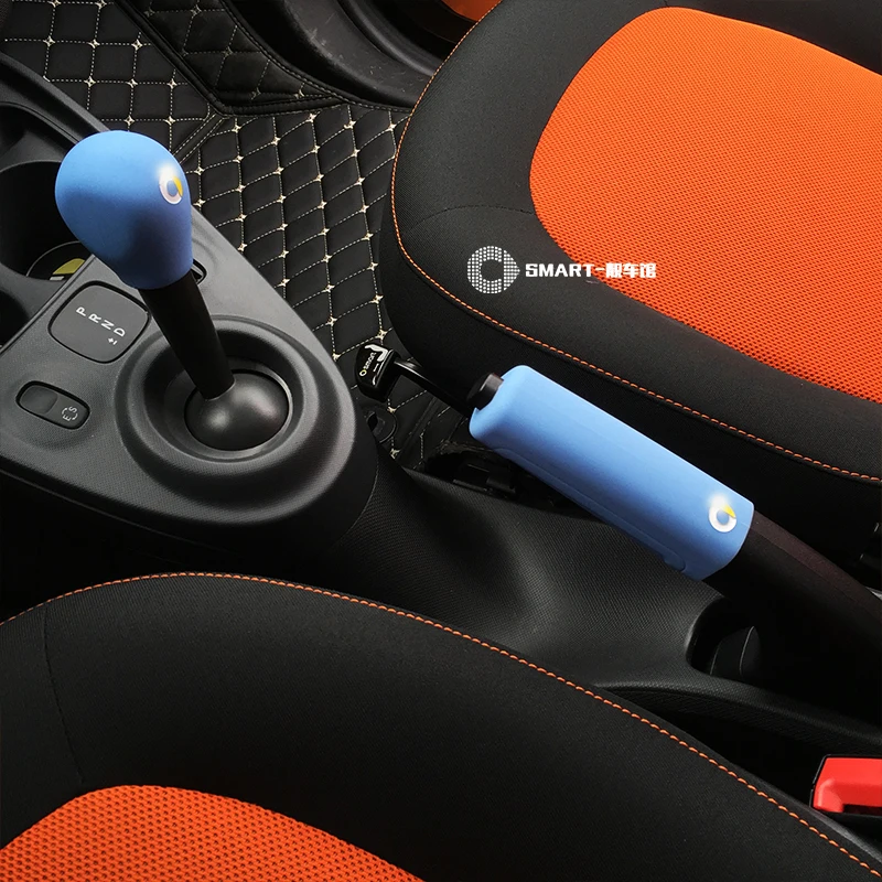 Leather Gears Handbrake Cover Auto Interior Accessories For Smart 453