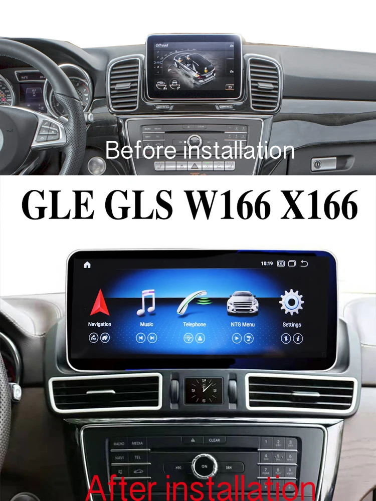 For Mercedes Benz GL GLE GLS W166 X166 NTG 360 Birdview Navi Car Radio Stereo Audio Navigation GPS CarPlay Android 12.3 Screen