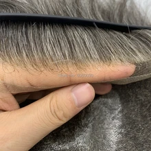 Профессиональная и изысканная ручная работа Топ ПУ и спереди кружева человеческих волос мужской парик с оптовой ценой