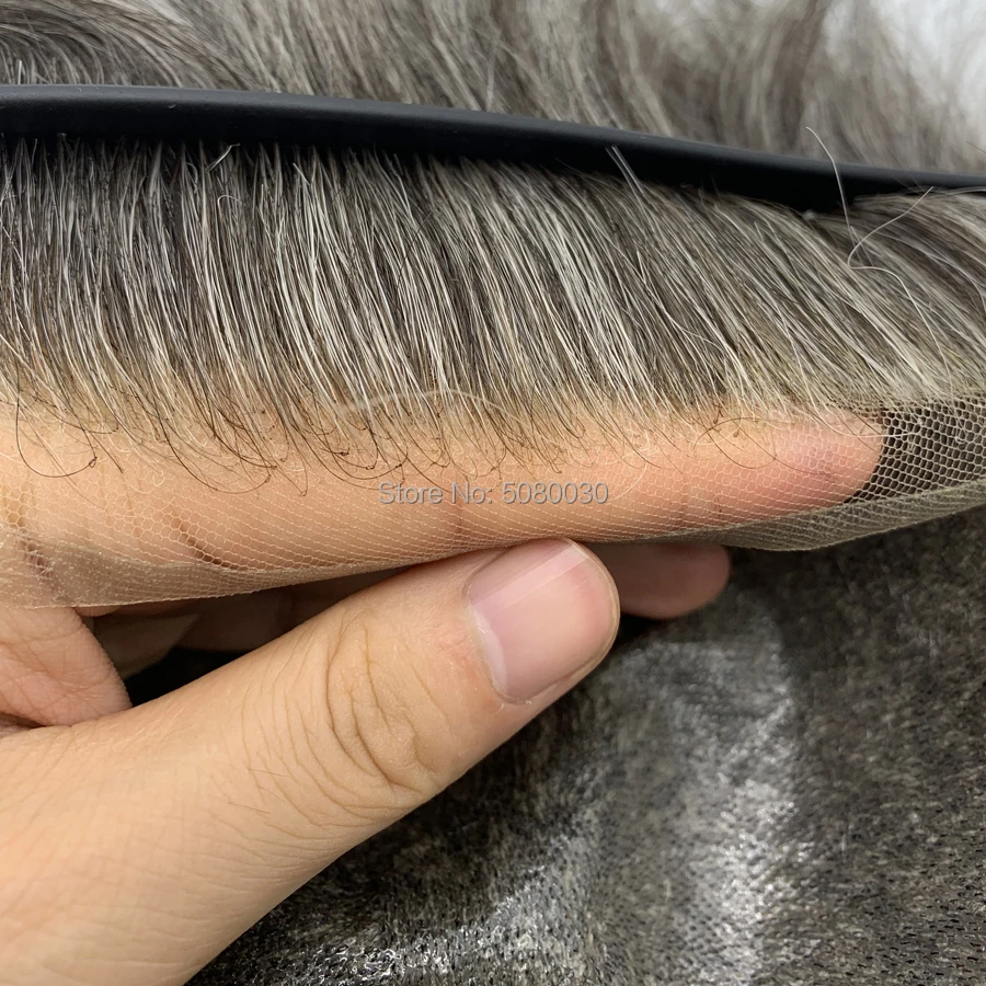 

Professional and exquisite hand-made top PU and front lace human hair men's toupee with wholesale price