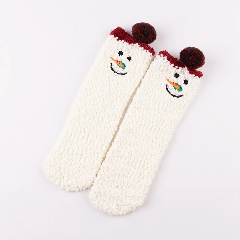 Японский стиль вышитые тапочки рождественские носки женские коралловые шерстяные утолщенные теплые розовые носки с забавными мультяшными животными 092501 - Цвет: 01
