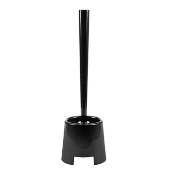 

Practical Boutique Toilet Brush with Holder, Black Wipe clean Bathroom Polypropylene